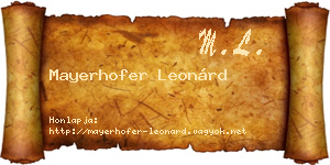 Mayerhofer Leonárd névjegykártya