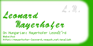 leonard mayerhofer business card